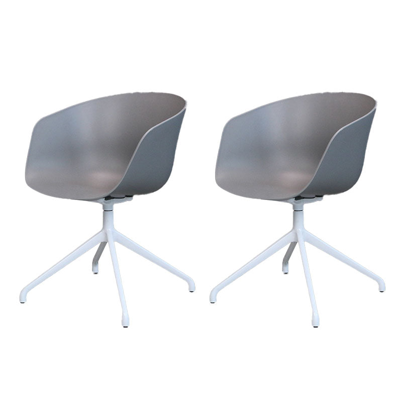 Swivel Plastic Dining Room Arm Chair Modern Solid Back Dining Chair