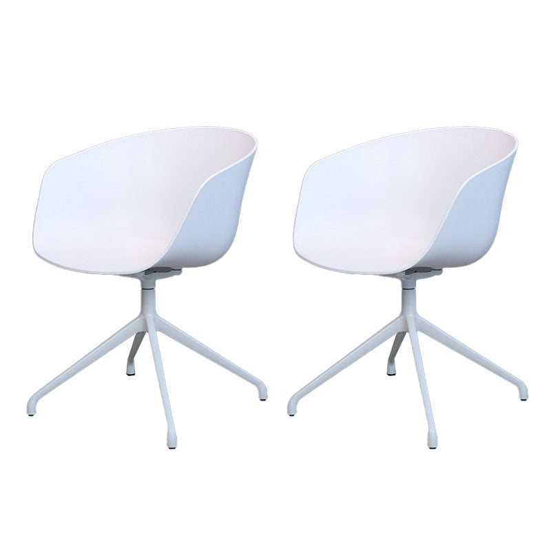 Silla de comedor de plástico giratoria con respaldo sólido moderno