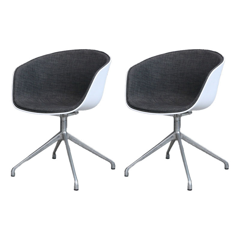 Silla de comedor de plástico giratoria con respaldo sólido moderno