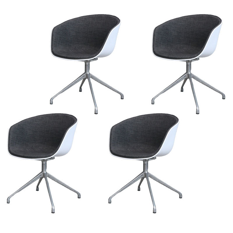 Silla de comedor de plástico giratoria con respaldo sólido moderno