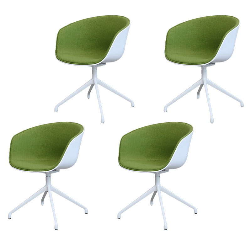 Silla de comedor de plástico giratoria con respaldo sólido moderno