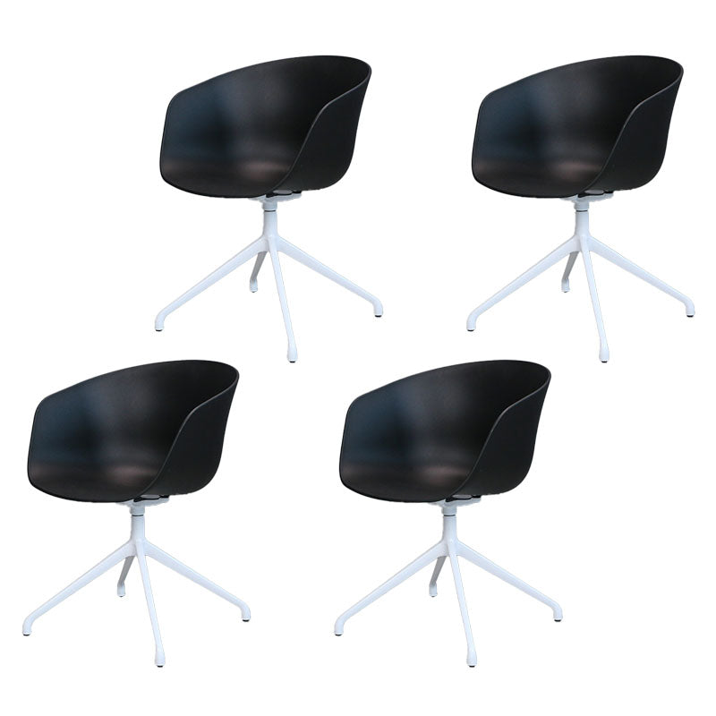 Silla de comedor de plástico giratoria con respaldo sólido moderno