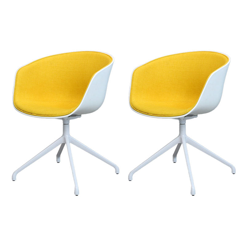 Silla de comedor de plástico giratoria con respaldo sólido moderno