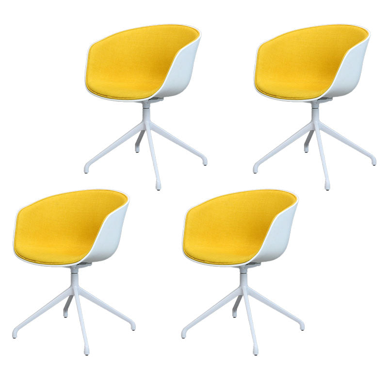 Silla de comedor de plástico giratoria con respaldo sólido moderno