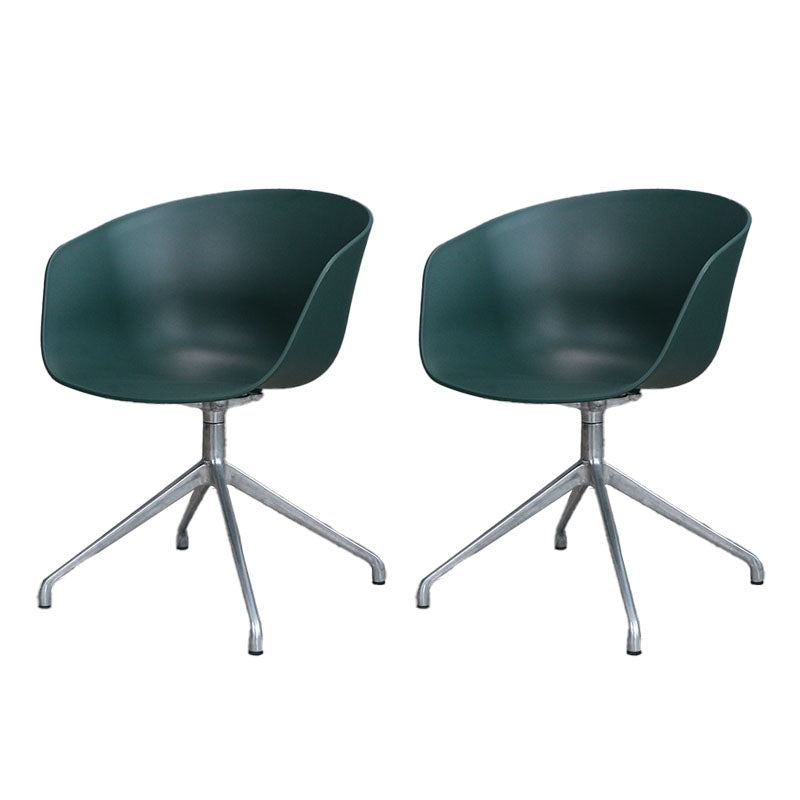Silla de comedor de plástico giratoria con respaldo sólido moderno