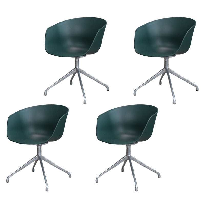 Silla de comedor de plástico giratoria con respaldo sólido moderno