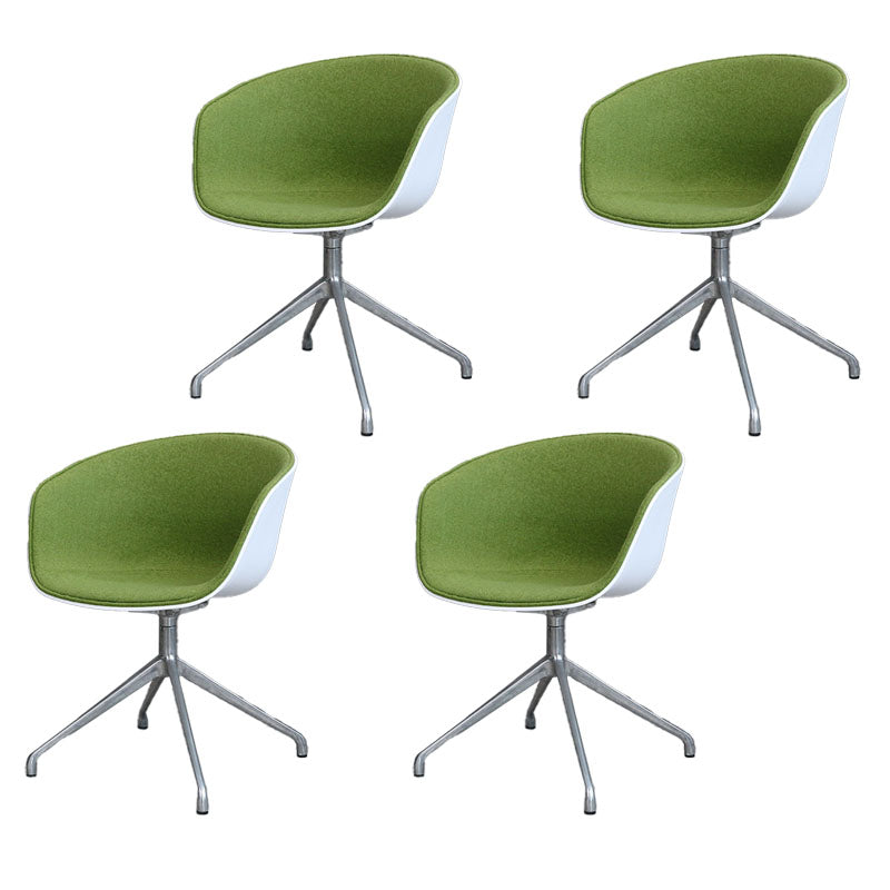 Silla de comedor de plástico giratoria con respaldo sólido moderno