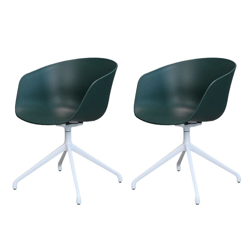 Silla de comedor de plástico giratoria con respaldo sólido moderno