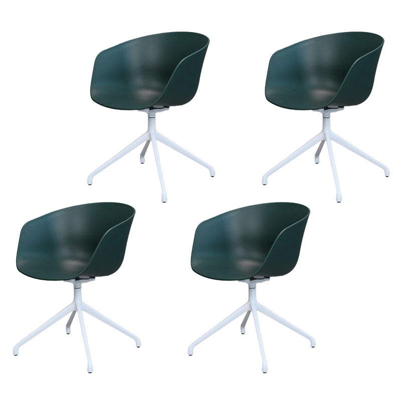 Silla de comedor de plástico giratoria con respaldo sólido moderno