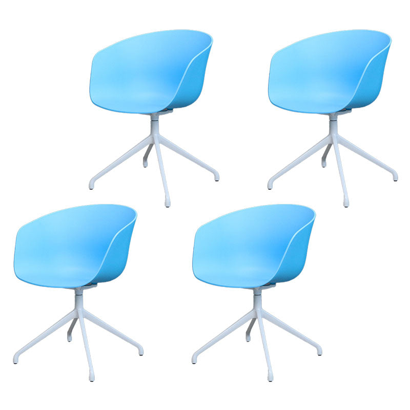 Silla de comedor de plástico giratoria con respaldo sólido moderno