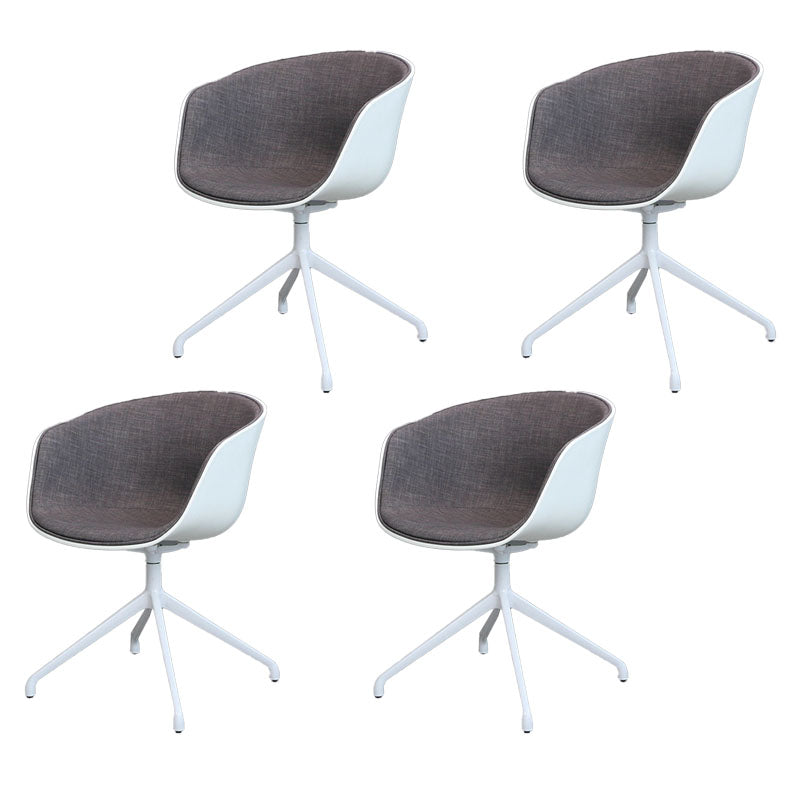 Silla de comedor de plástico giratoria con respaldo sólido moderno