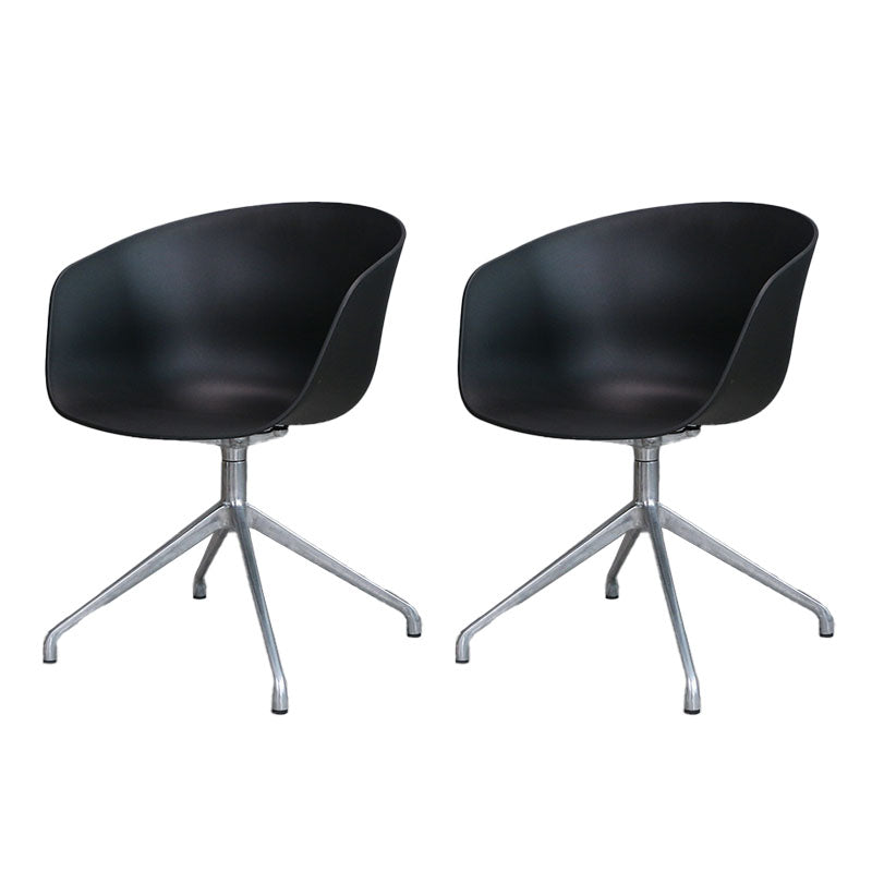 Silla de comedor de plástico giratoria con respaldo sólido moderno