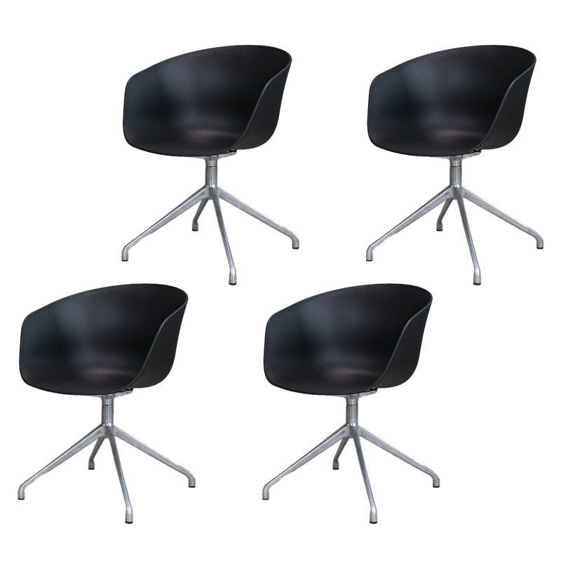 Silla de comedor de plástico giratoria con respaldo sólido moderno