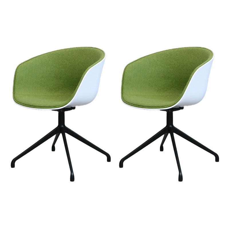 Silla de comedor de plástico giratoria con respaldo sólido moderno
