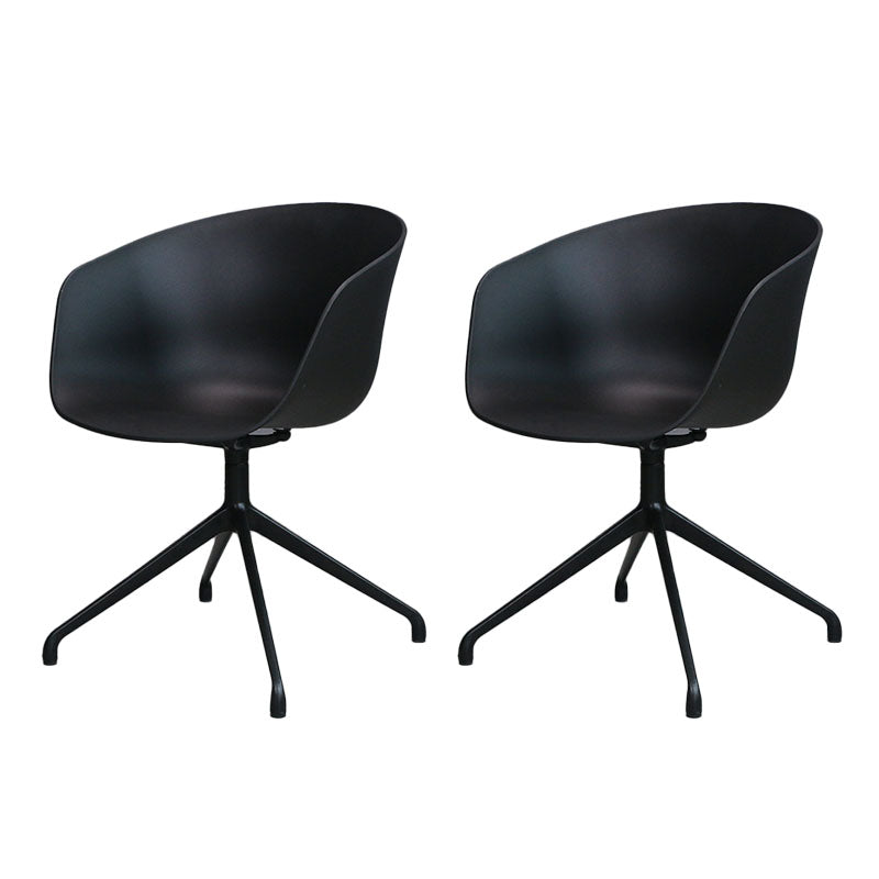 Silla de comedor de plástico giratoria con respaldo sólido moderno