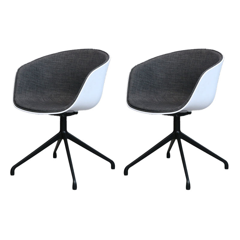 Silla de comedor de plástico giratoria con respaldo sólido moderno