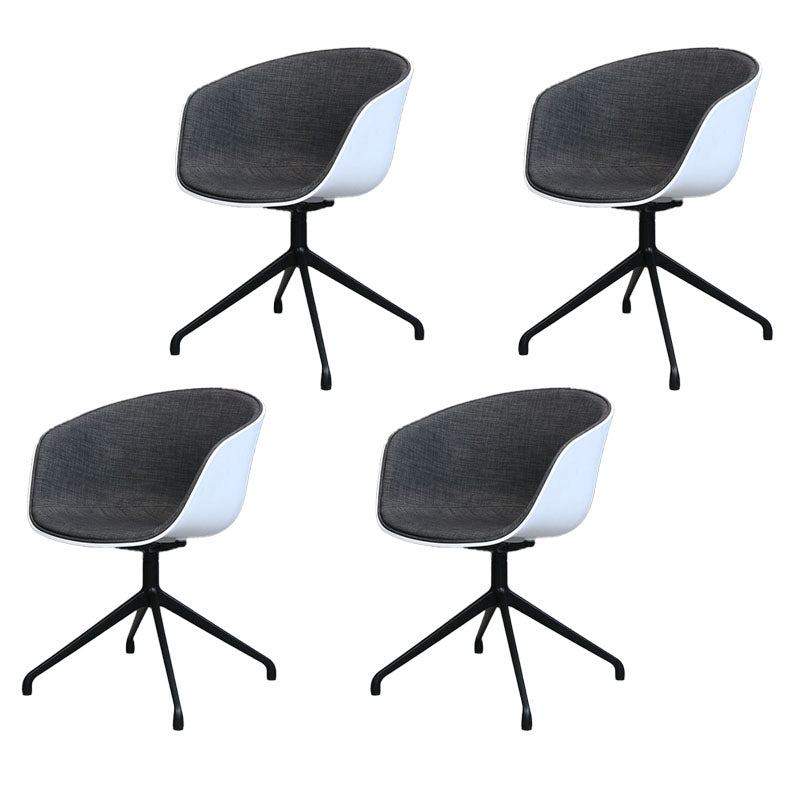 Silla de comedor de plástico giratoria con respaldo sólido moderno