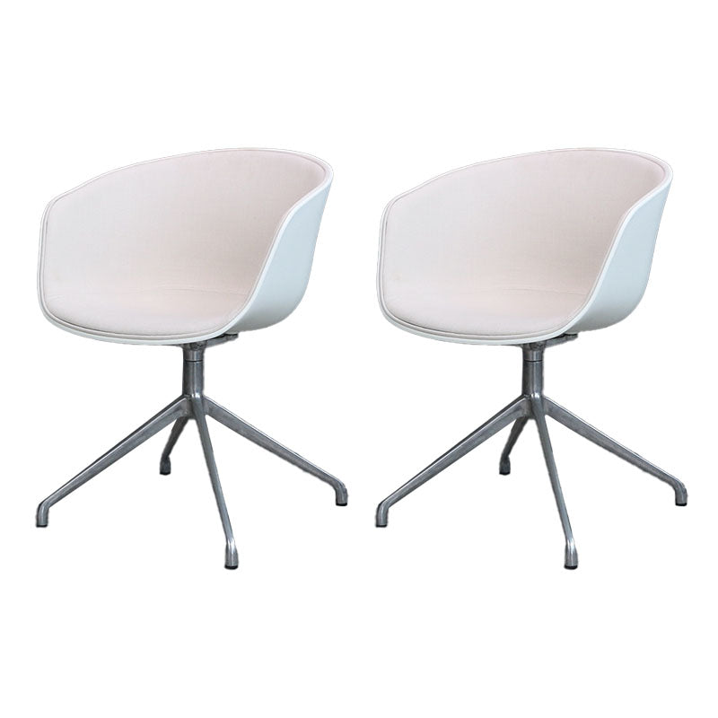 Silla de comedor de plástico giratoria con respaldo sólido moderno