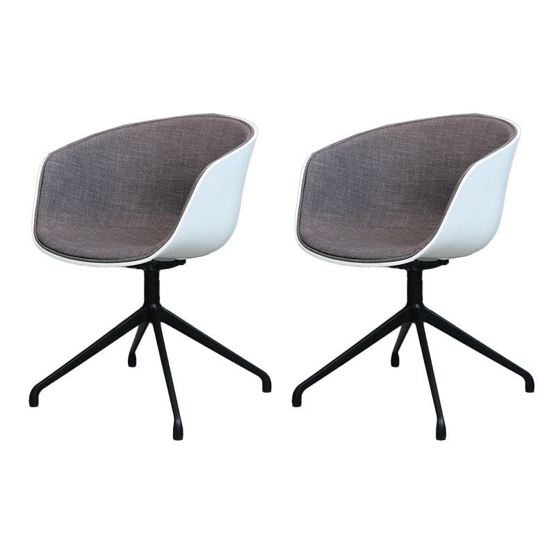 Silla de comedor de plástico giratoria con respaldo sólido moderno