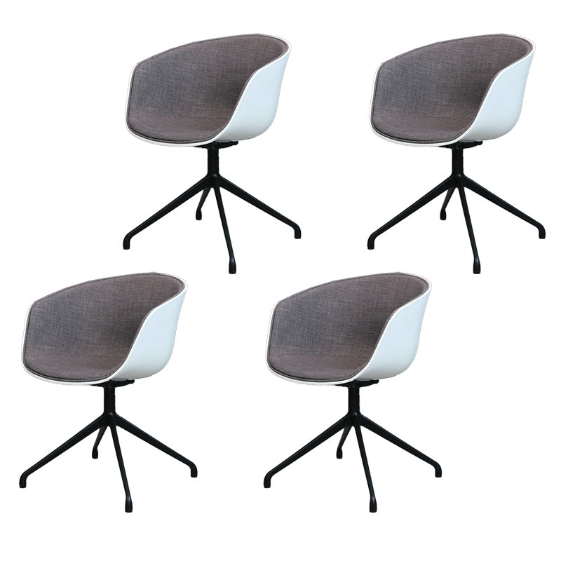 Silla de comedor de plástico giratoria con respaldo sólido moderno