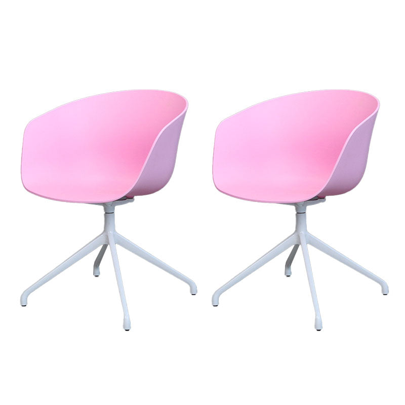 Silla de comedor de plástico giratoria con respaldo sólido moderno