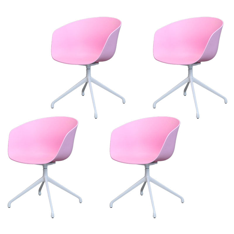 Silla de comedor de plástico giratoria con respaldo sólido moderno