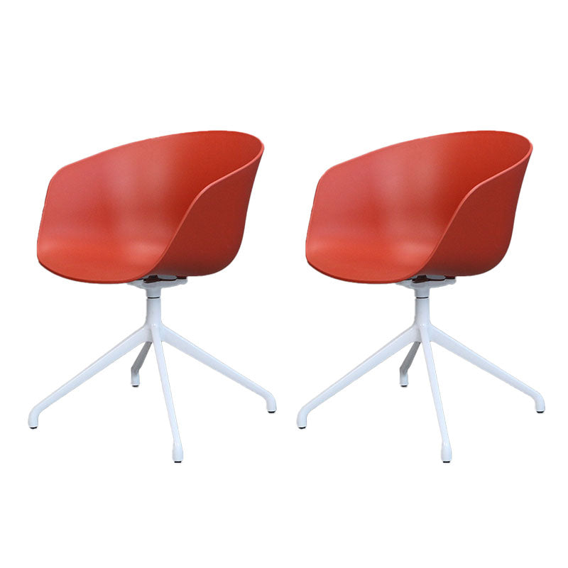 Silla de comedor de plástico giratoria con respaldo sólido moderno