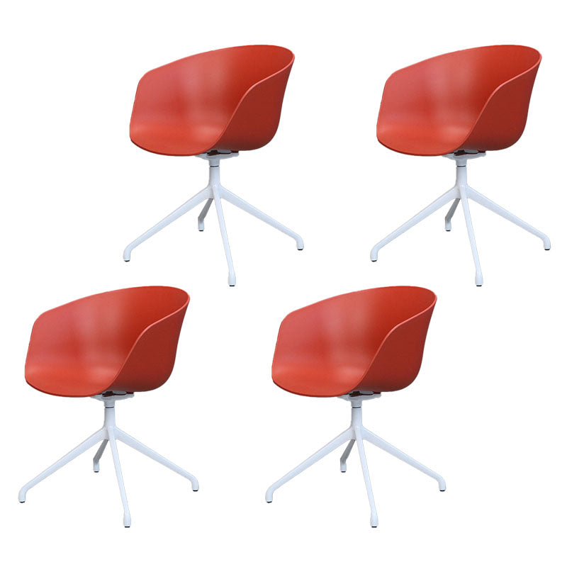 Silla de comedor de plástico giratoria con respaldo sólido moderno