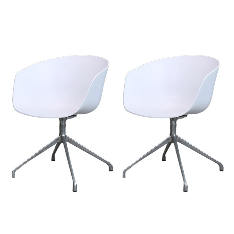 Swivel Plastic Dining Room Arm Chair Modern Solid Back Dining Chair