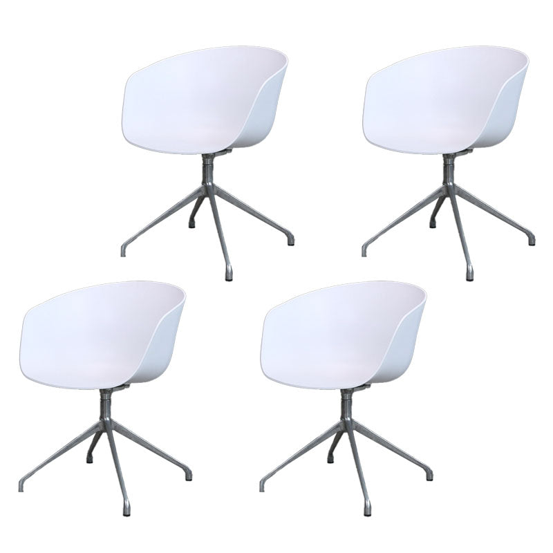 Silla de comedor de plástico giratoria con respaldo sólido moderno
