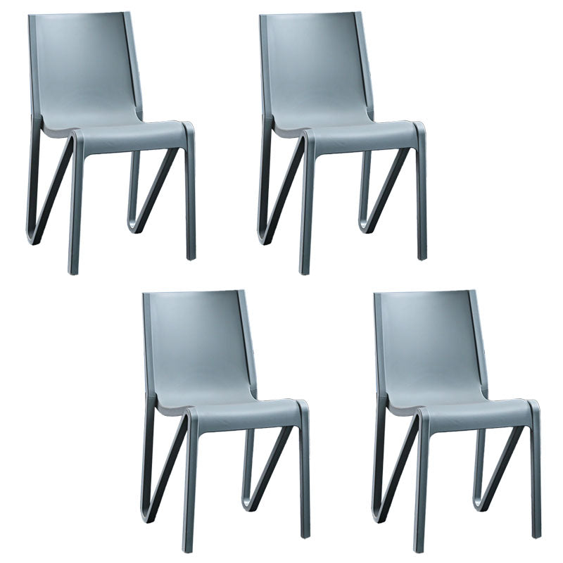 Plastic Scandinavian Kitchen Dining Room Side Chair Solid Back Chair
