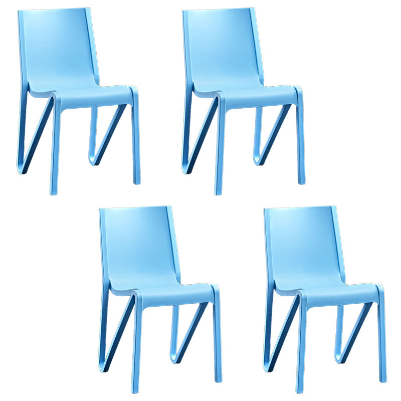 Plastic Scandinavian Kitchen Dining Room Side Chair Solid Back Chair