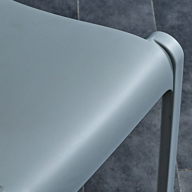 Plastic Scandinavian Kitchen Dining Room Side Chair Solid Back Chair