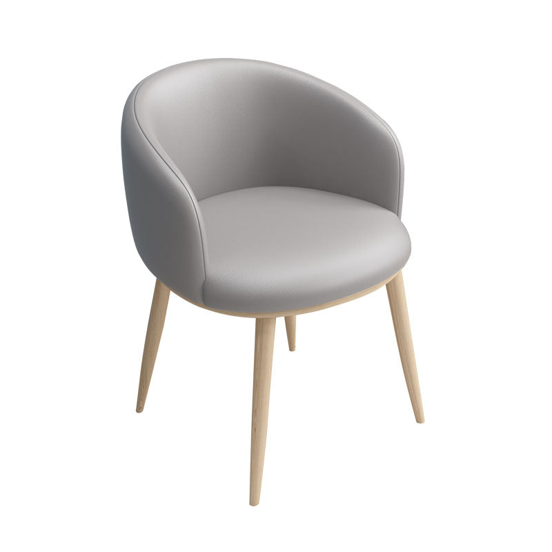 Silla de comedor tapizada casera moderna con respaldo sólido con acabado mate