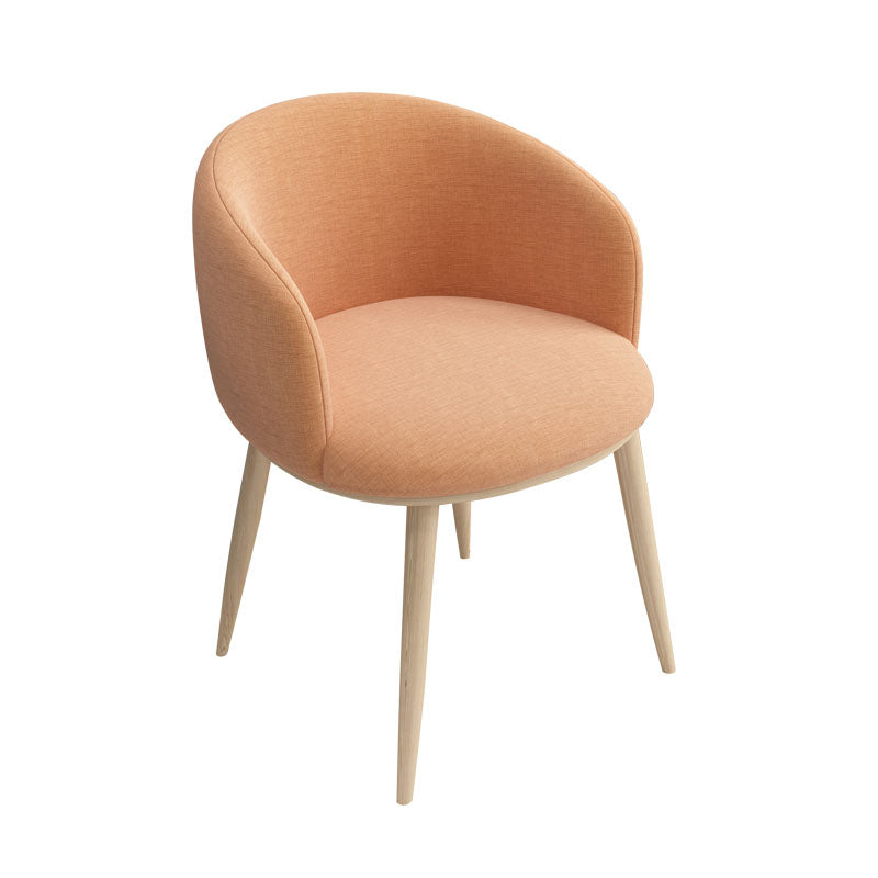 Modern Home Upholstered Arm Chair Matte Finish Solid Back Dining Chair