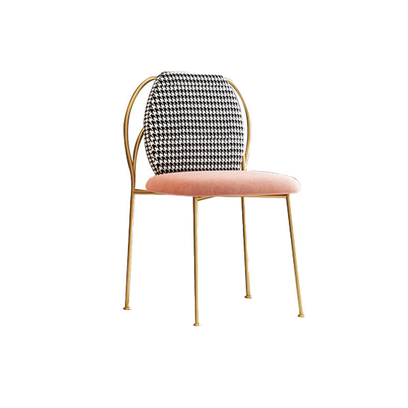 Scandinavian Style Armless Solid Back Chair Fabric Dining Side Chairs for Home