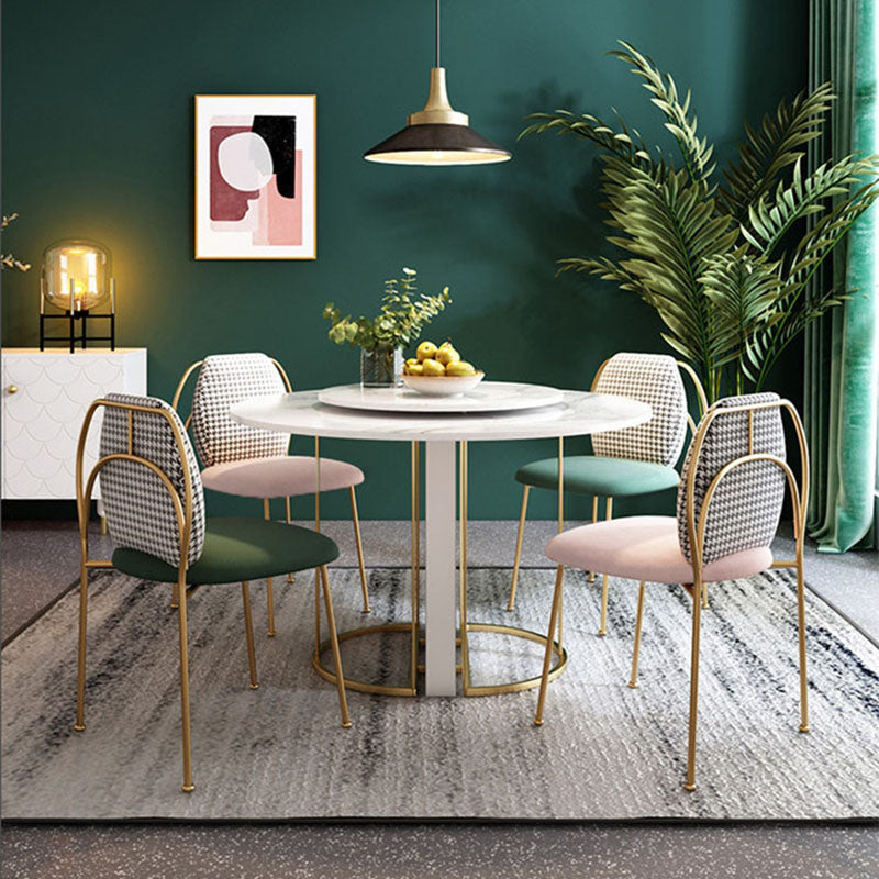 Silla con respaldo sólido sin brazos de estilo escandinavo, sillas laterales de comedor de tela para el hogar