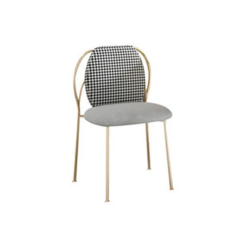 Scandinavian Style Armless Solid Back Chair Fabric Dining Side Chairs for Home