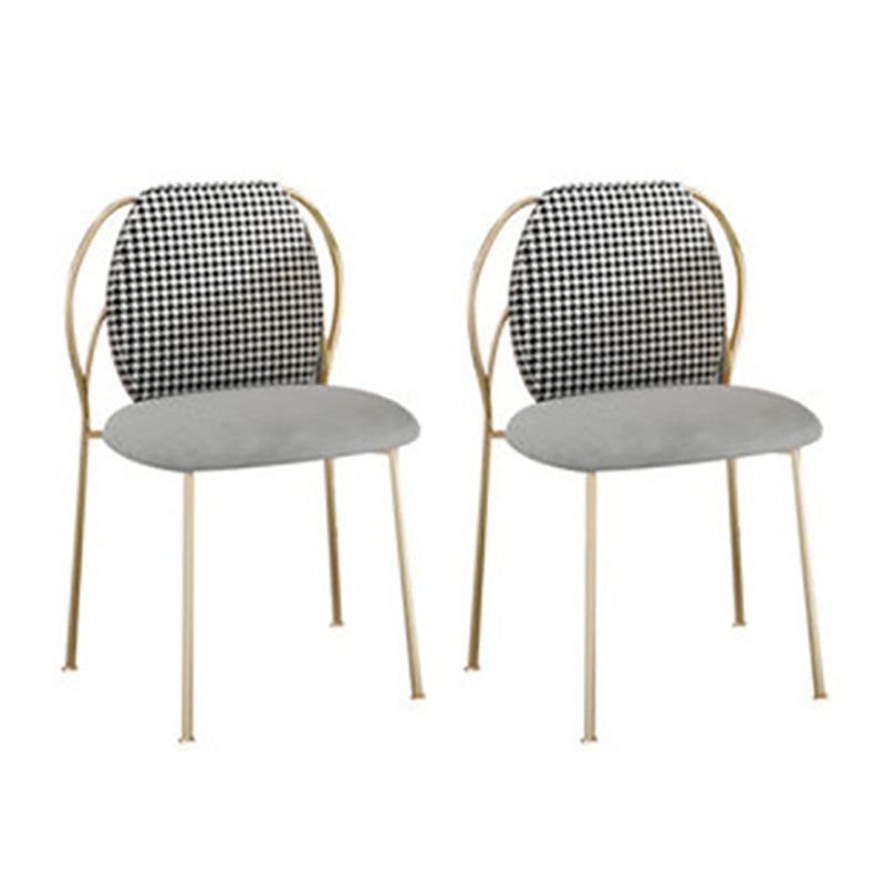 Silla con respaldo sólido sin brazos de estilo escandinavo, sillas laterales de comedor de tela para el hogar