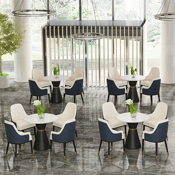 Glam 1/2/3/4/5 Pieces Dining Set Round Sintered Stone Dining Table Set