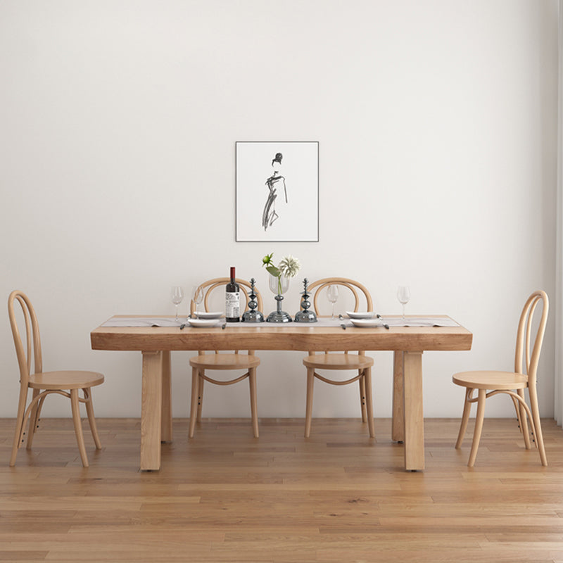 Modern 1/4/5/6 Pieces Dining Set with Solid Wood Table and Chairs Furniture