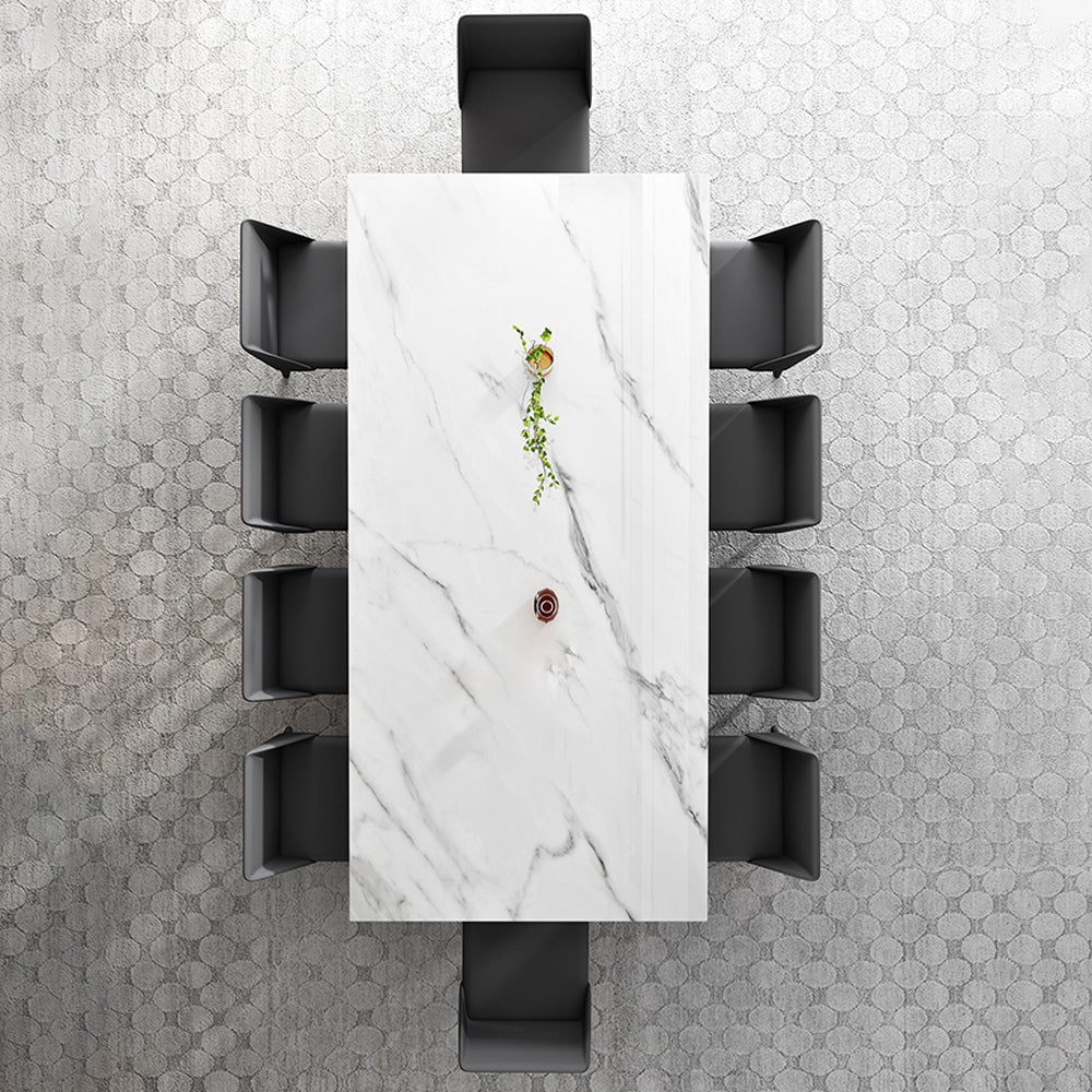 1/2/4/5/7/11 PCS Metal Contemporary Dining Room Ensemble avec table de dinet de table rectangle