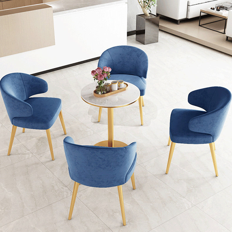 1/2/5 Pcs Metal Glam Style Dining Room Set with Round Table Dinette Set