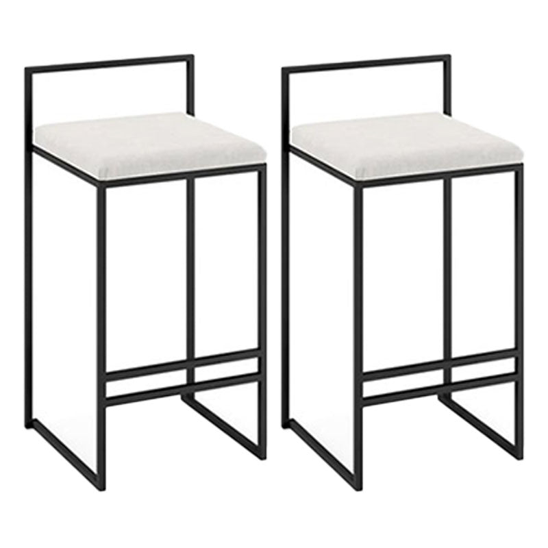 Modern Style Metal Bar Stool Low Back and Footrest Bar Stool for Kitchen (set of 2)