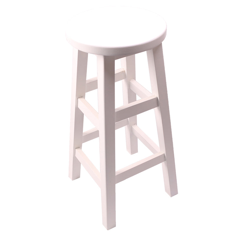 Moderner armloser Rückenloser Thekenhocker Holz Café Barhocker mit Holzsitz, 1 Stück