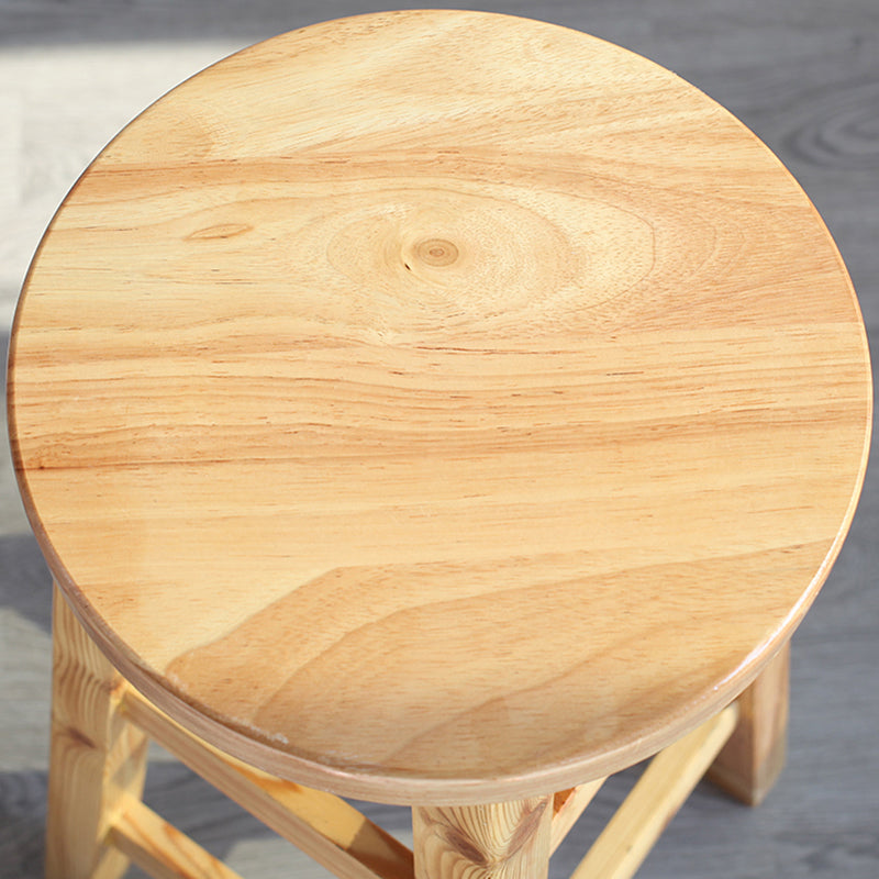 Moderner armloser Rückenloser Thekenhocker Holz Café Barhocker mit Holzsitz, 1 Stück