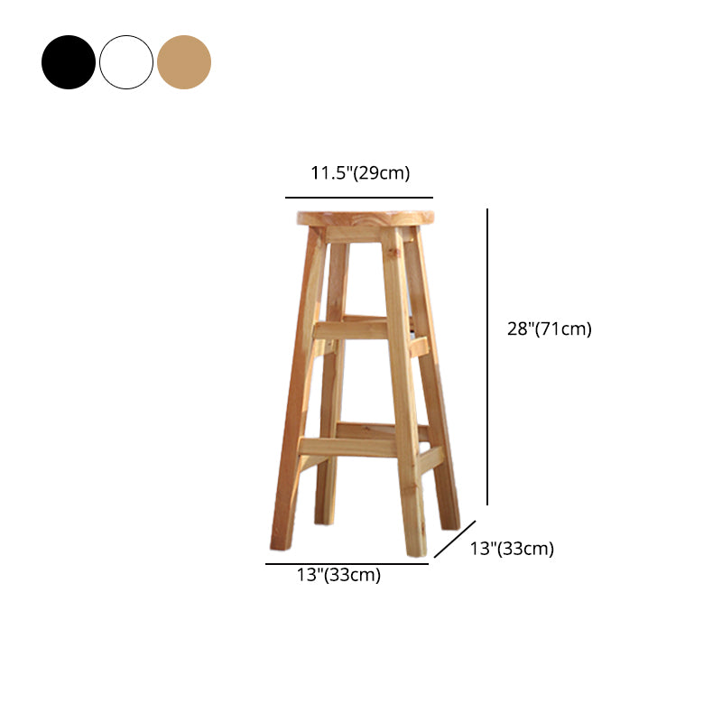 Moderner armloser Rückenloser Thekenhocker Holz Café Barhocker mit Holzsitz, 1 Stück