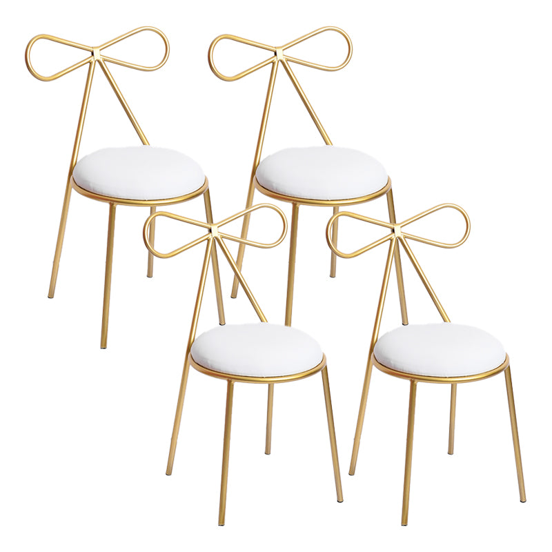 Glam Armless Backrest Counter Stool Iron Bar Stool with Leather Cushion