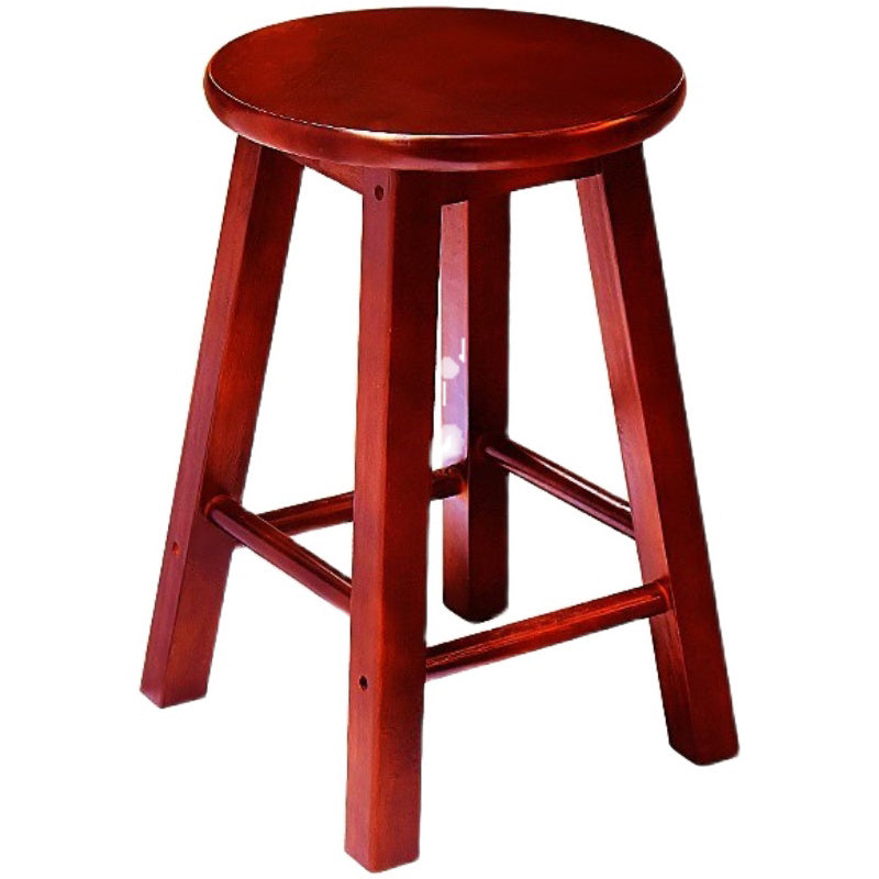 Modern Armless Backless Counter Stool Wood Cafe Bar Stool with Pedal and Wooden Seat