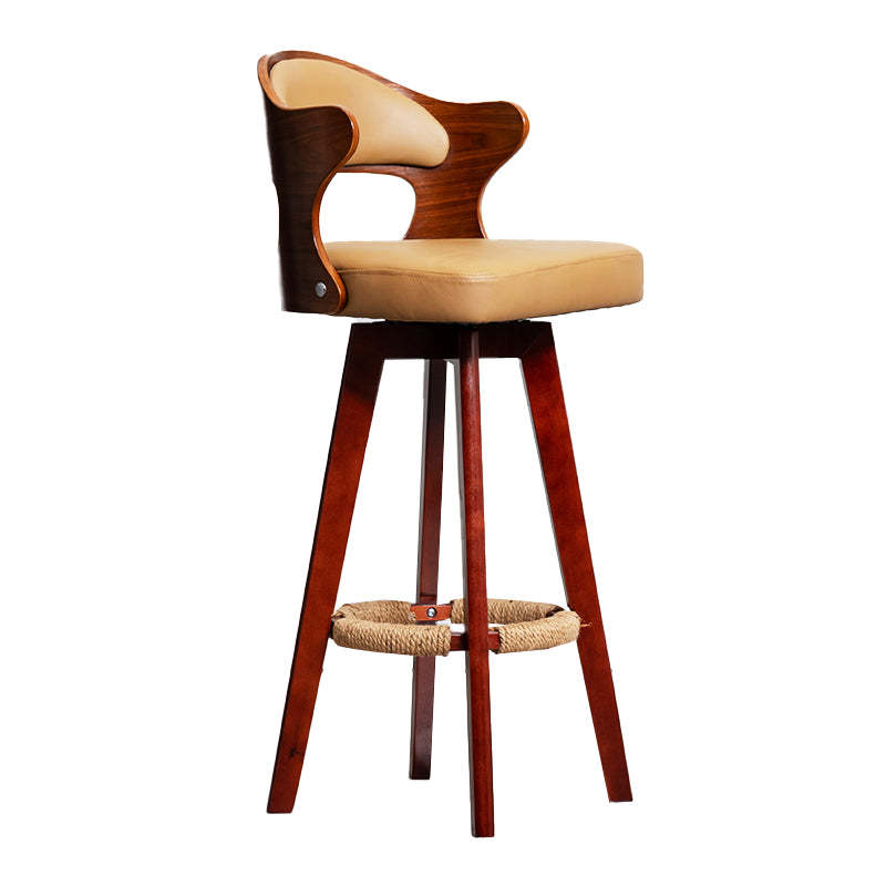 Taburete moderno sin brazos para mostrador, taburete de bar de madera para tienda de té con leche, con pedal y cojín